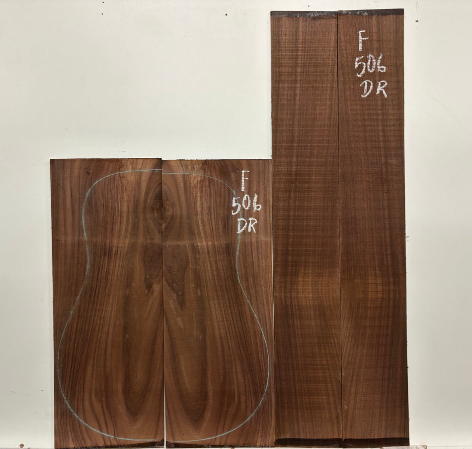 Figured Indian Rosewood Dreadnought Guitar Back & Side Set #506