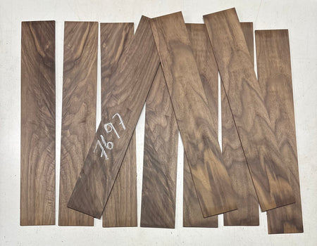 10 Pack, Figured Black Walnut Thin Stock Lumber 18"x3"x1/8"#7697 - Exotic Wood Zone