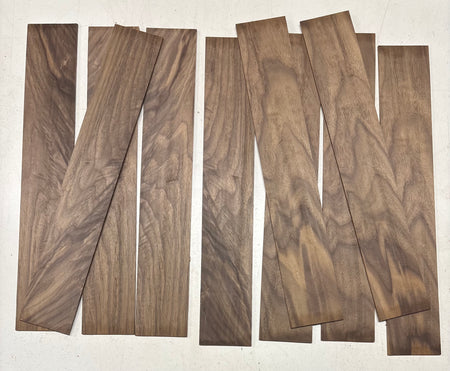 10 Pack, Figured Black Walnut Thin Stock Lumber 18"x3"x1/8"#7697 - Exotic Wood Zone