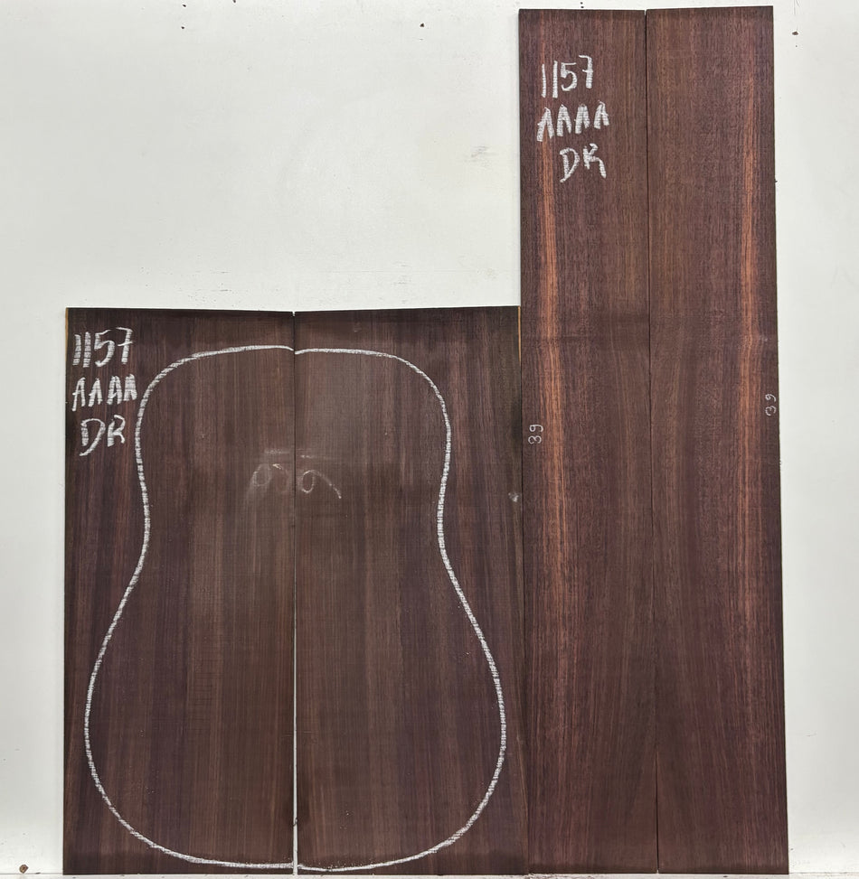 East Indian Rosewood Dreadnought AAAA Grade Guitar Back & Side Set #1157 - Exotic Wood Zone