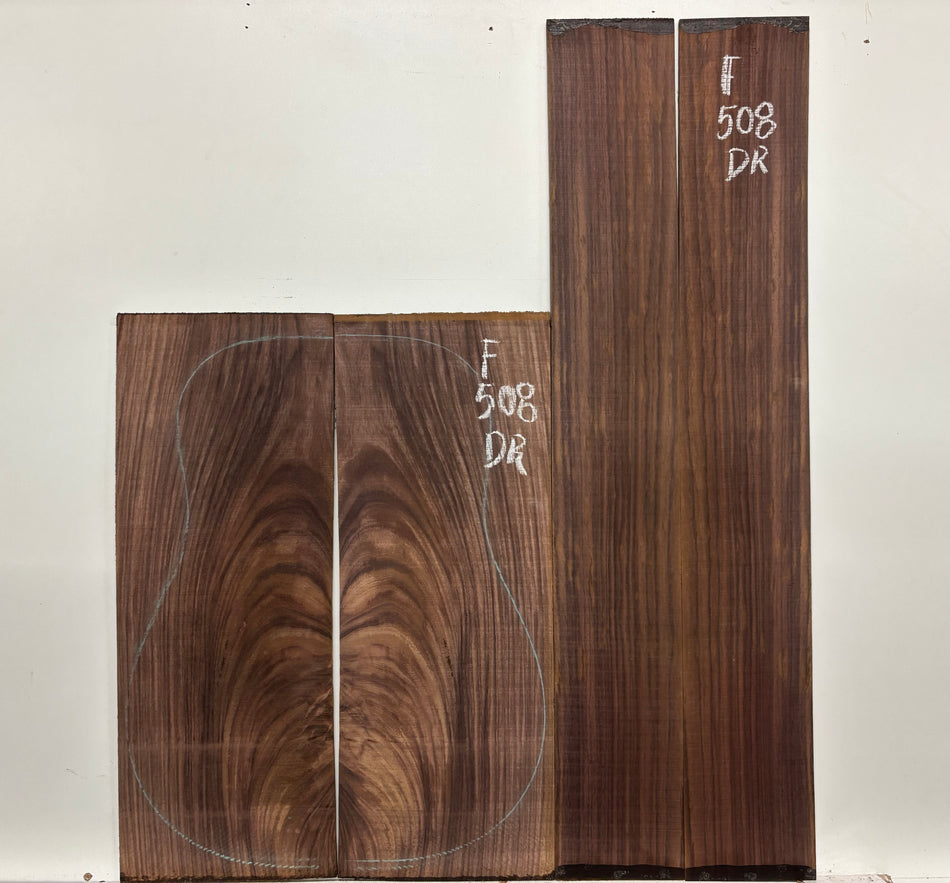 Juego de fondo y aros de guitarra de grado AAAA Dreadnought de palisandro de la India Oriental #61 