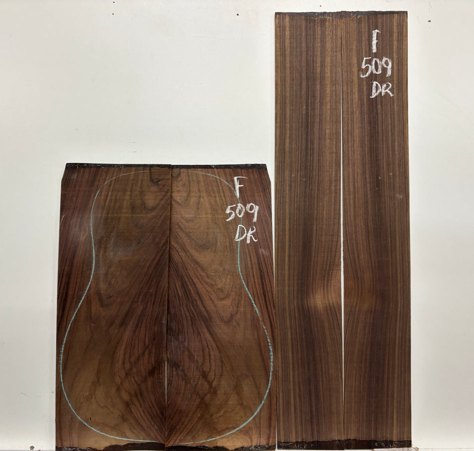 Juego de fondo y aros de guitarra de grado AAAA Dreadnought de palisandro de la India Oriental #61 