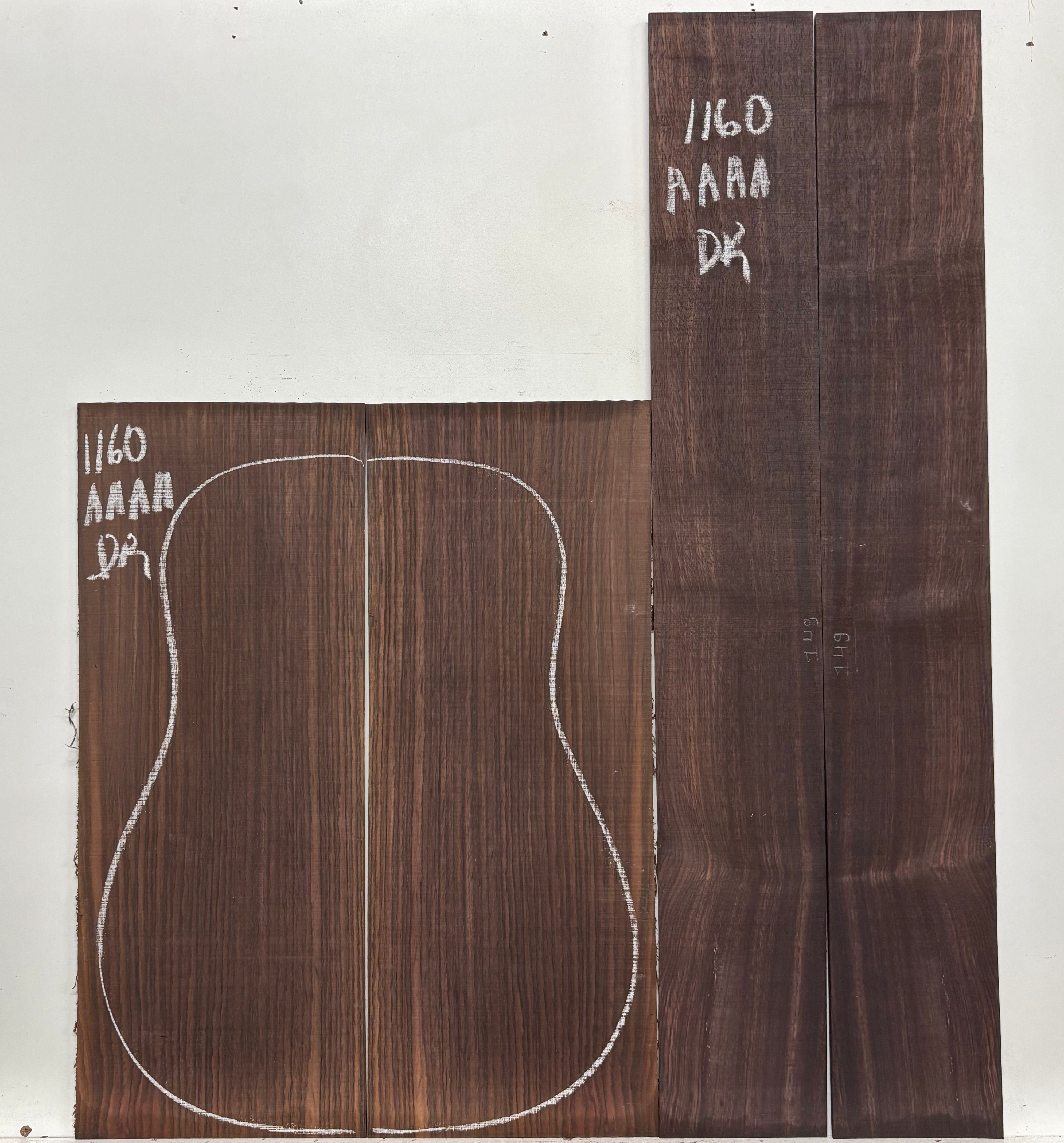 East Indian Rosewood Dreadnought AAAA Grade Guitar Back & Side Set #1160 - Exotic Wood Zone