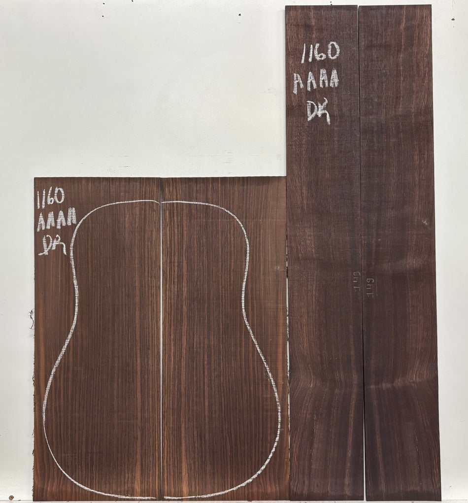 East Indian Rosewood Dreadnought AAAA Grade Guitar Back & Side Set #1160 - Exotic Wood Zone