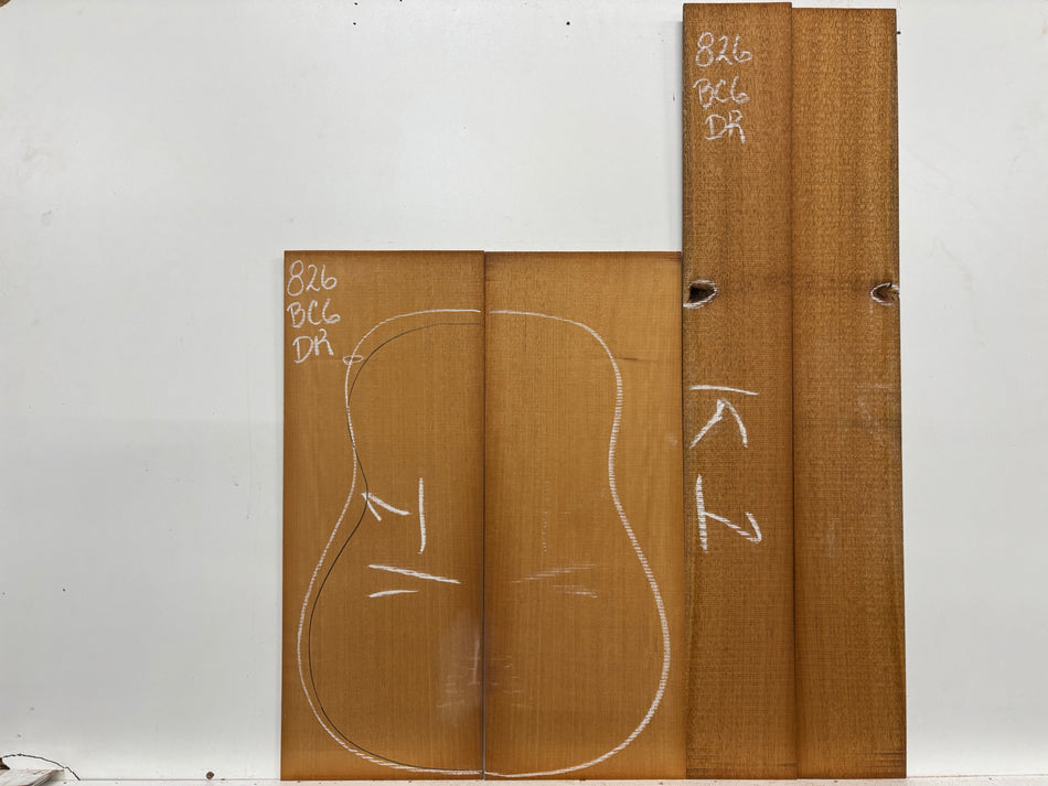 Mahogany Dreadnought Guitar Back & Side Set- BC Grade #826