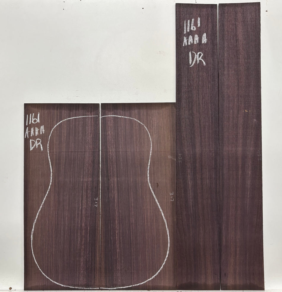 East Indian Rosewood Dreadnought AAAA Grade Guitar Back & Side Set #1161 - Exotic Wood Zone