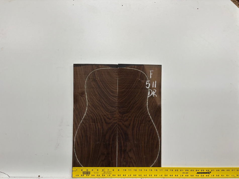 Juego de fondo y aros de guitarra de grado AAAA Dreadnought de palisandro de la India Oriental #61 