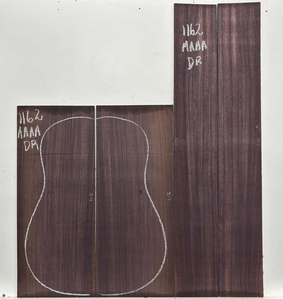 East Indian Rosewood Dreadnought AAAA Grade Guitar Back & Side Set #1162 - Exotic Wood Zone