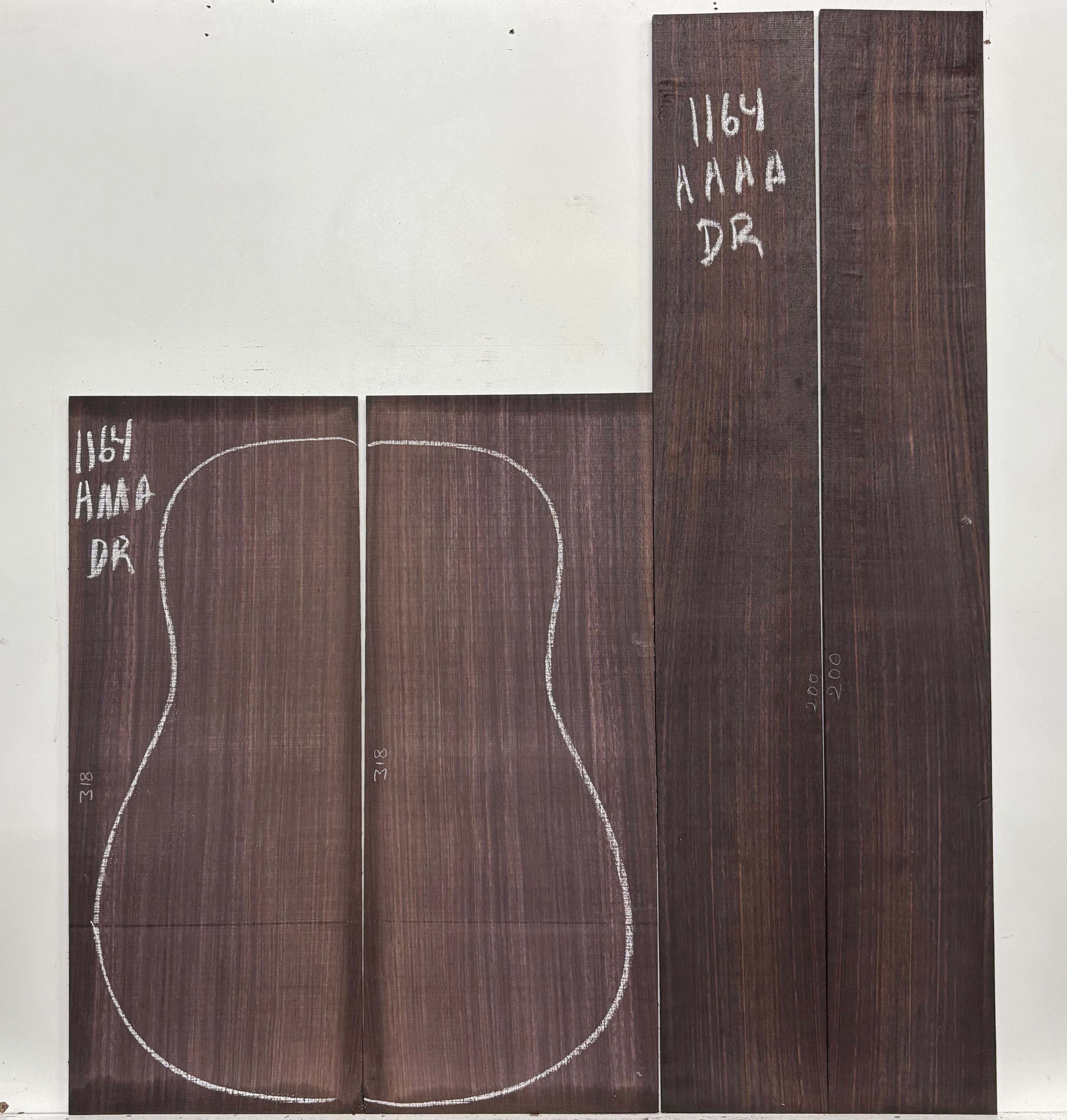 East Indian Rosewood Dreadnought AAAA Grade Guitar Back & Side Set #1164 - Exotic Wood Zone