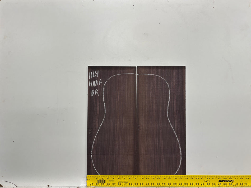 East Indian Rosewood Dreadnought AAAA Grade Guitar Back & Side Set #1164 - Exotic Wood Zone