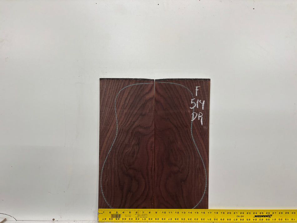 Juego de fondo y aros de guitarra de grado AAAA Dreadnought de palisandro de la India Oriental #61 