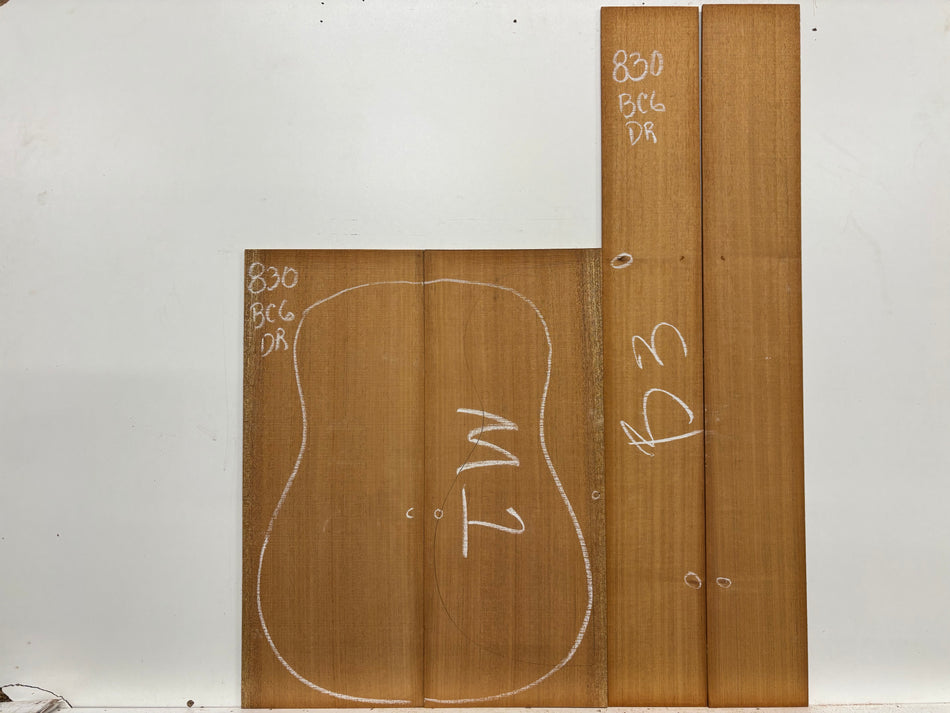 Mahogany Dreadnought Guitar Back & Side Set- BC Grade #830