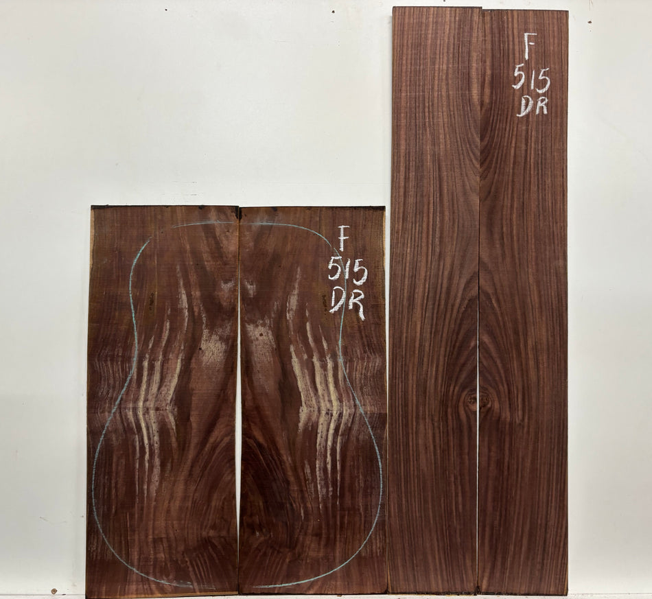 Juego de fondo y aros de guitarra de grado AAAA Dreadnought de palisandro de la India Oriental #61 