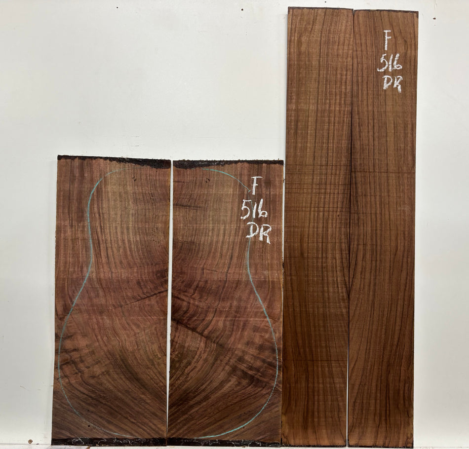 Juego de fondo y aros de guitarra de grado AAAA Dreadnought de palisandro de la India Oriental #61 