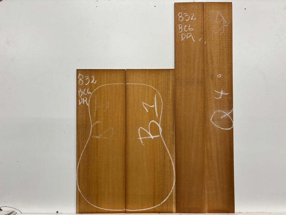 Mahogany Dreadnought Guitar Back & Side Set- BC Grade #832