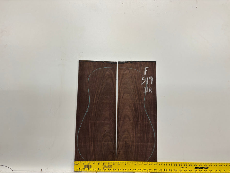 Juego de fondo y aros de guitarra de grado AAAA Dreadnought de palisandro de la India Oriental #61 