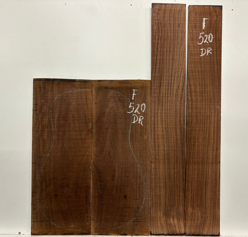 Juego de fondo y aros de guitarra de grado AAAA Dreadnought de palisandro de la India Oriental #61 