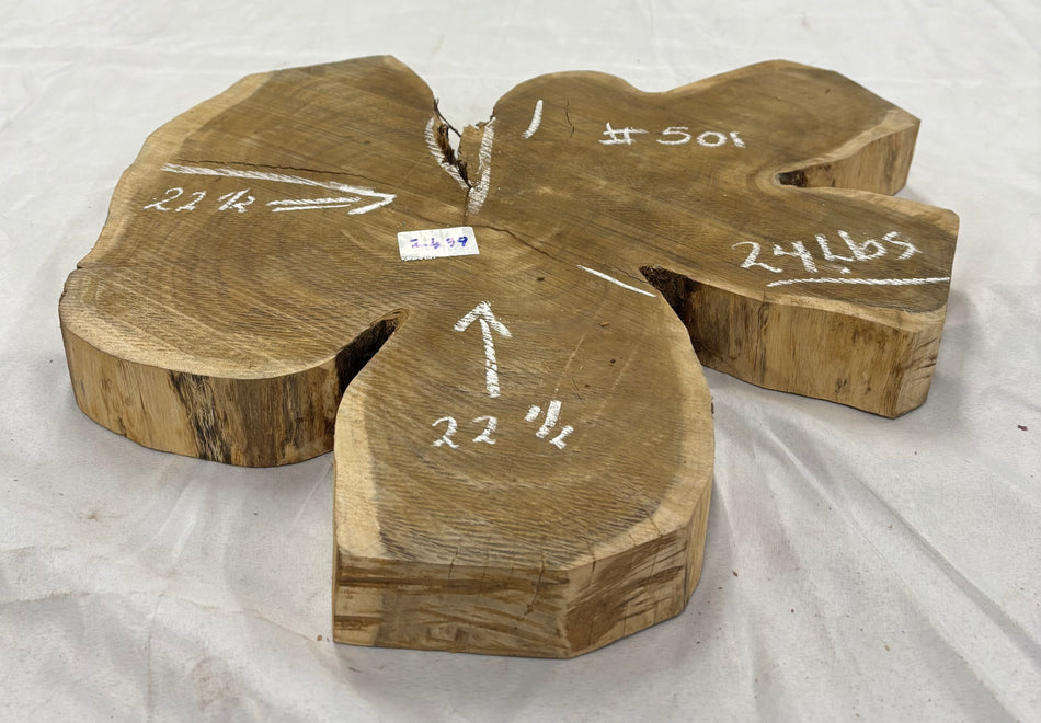 Wild Jack Live Edge Slab/Cookies - 22-1/2" x 22-1/2" x 2-1/4" #501