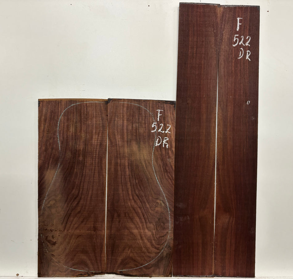 Juego de fondo y aros de guitarra de grado AAAA Dreadnought de palisandro de la India Oriental #61 