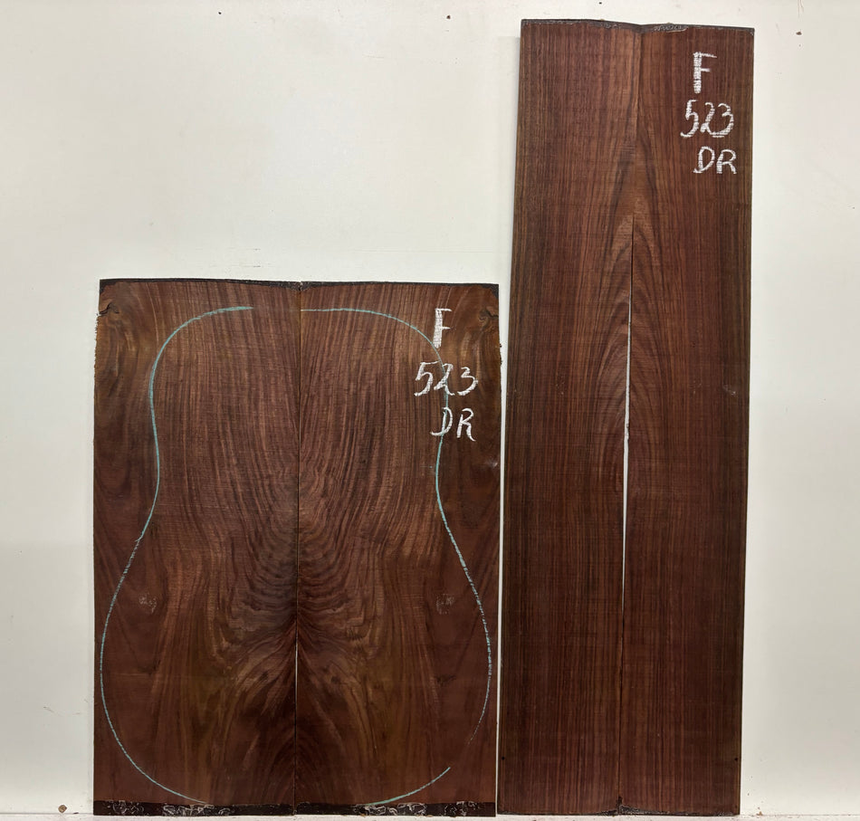 Juego de fondo y aros de guitarra de grado AAAA Dreadnought de palisandro de la India Oriental #61 