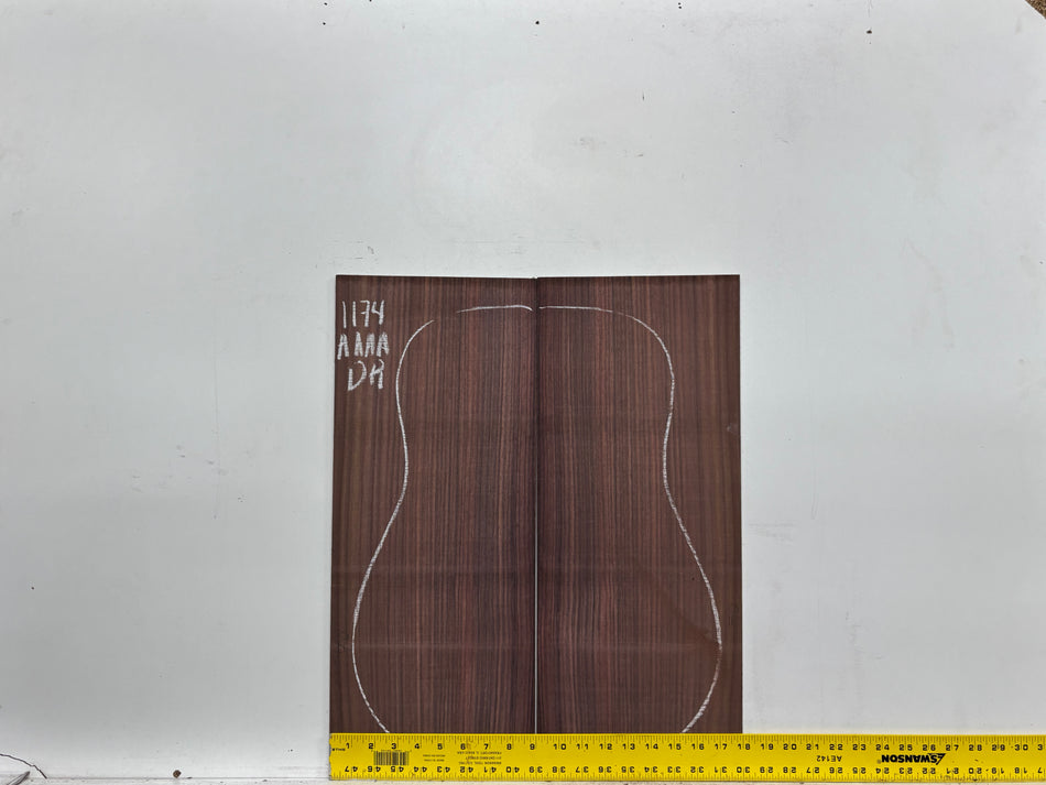 East Indian Rosewood Dreadnought AAAA Grade Guitar Back & Side Set #1174 - Exotic Wood Zone