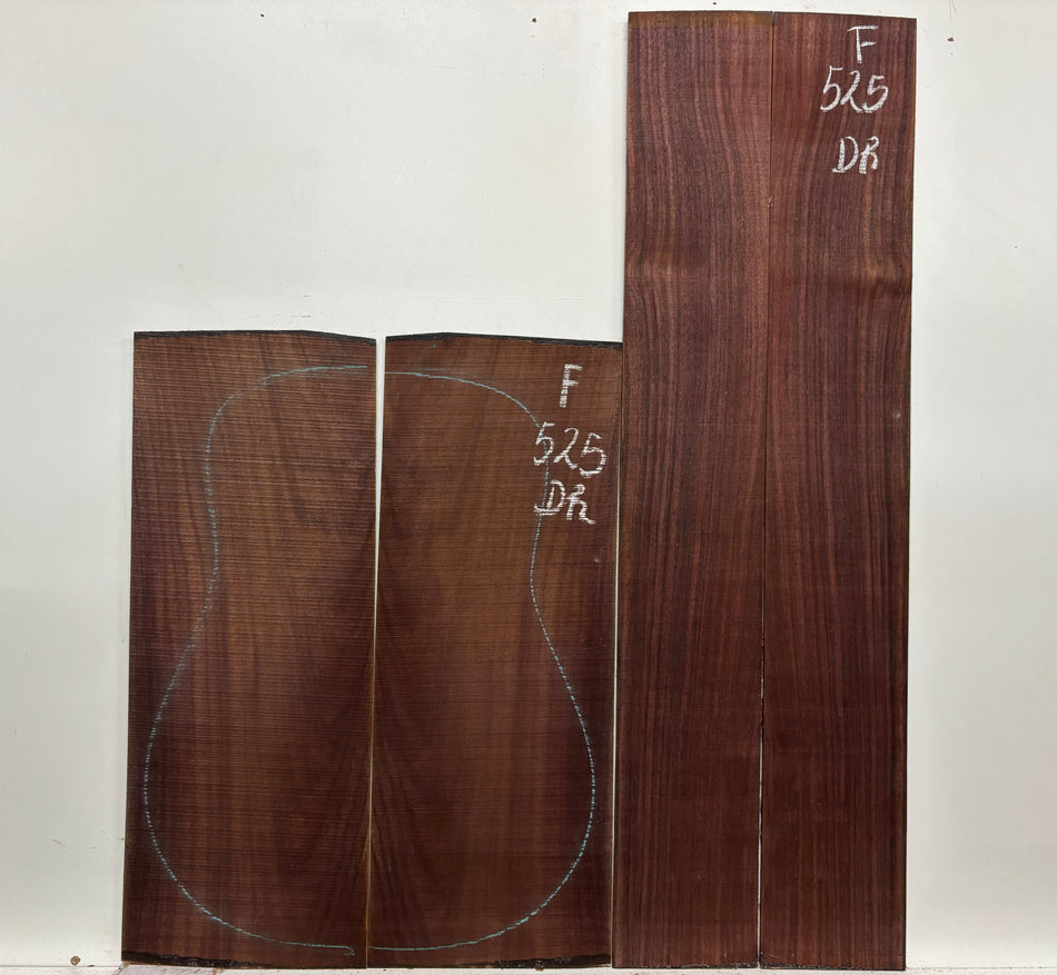 Juego de fondo y aros de guitarra de grado AAAA Dreadnought de palisandro de la India Oriental #61 