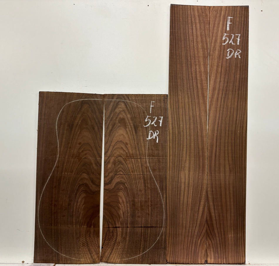 Juego de fondo y aros de guitarra de grado AAAA Dreadnought de palisandro de la India Oriental #61 