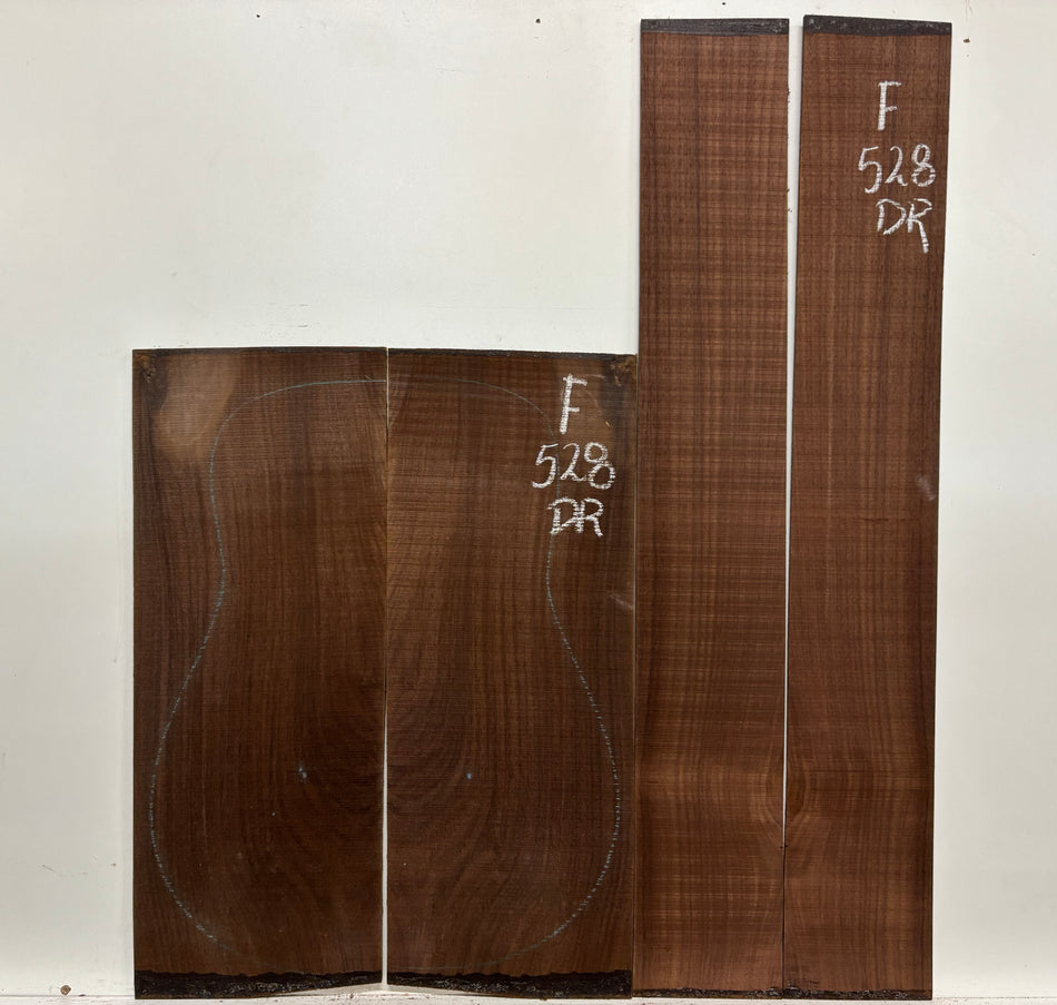 Juego de fondo y aros de guitarra de grado AAAA Dreadnought de palisandro de la India Oriental #61 