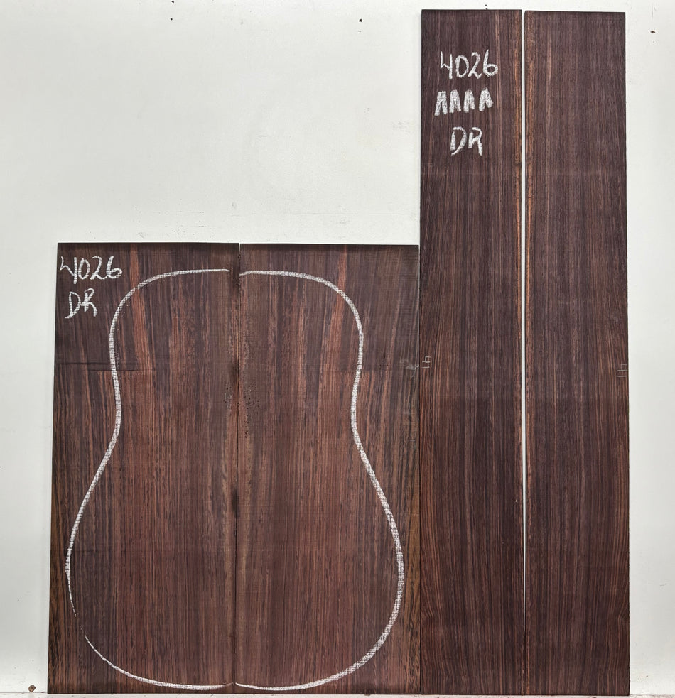 Royal Indian Rosewood Dreadnought Guitar Back & Side Set #4026 - Exotic Wood Zone