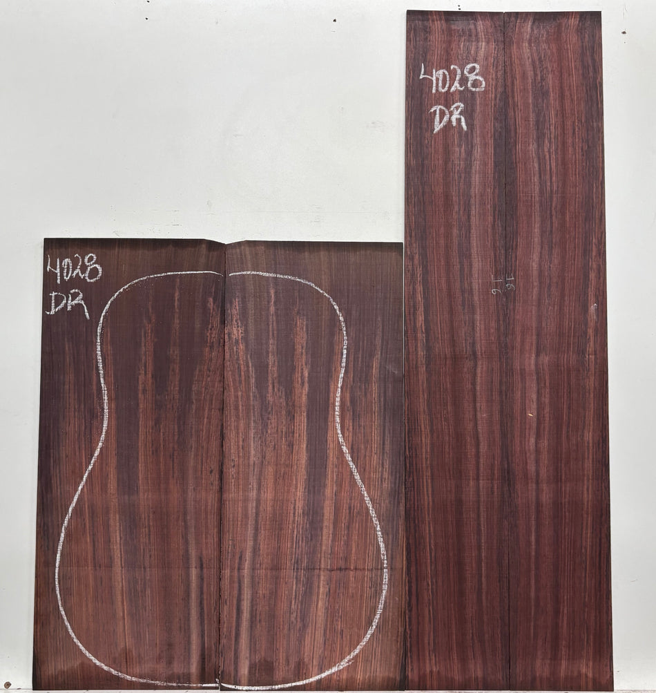 Royal Indian Rosewood Dreadnought Guitar Back & Side Set #4028 - Exotic Wood Zone