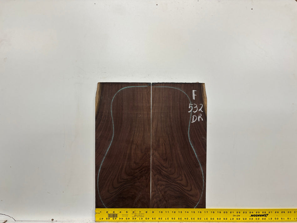 Juego de fondo y aros de guitarra de grado AAAA Dreadnought de palisandro de la India Oriental #61 