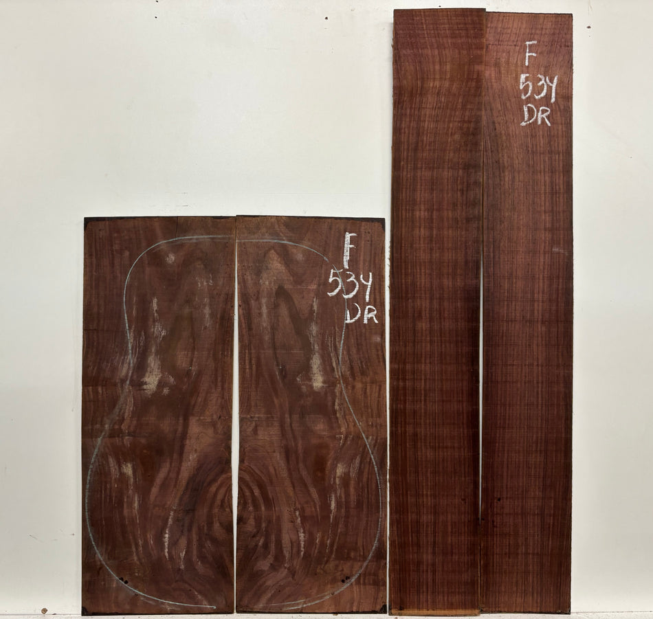 Juego de fondo y aros de guitarra de grado AAAA Dreadnought de palisandro de la India Oriental #61 