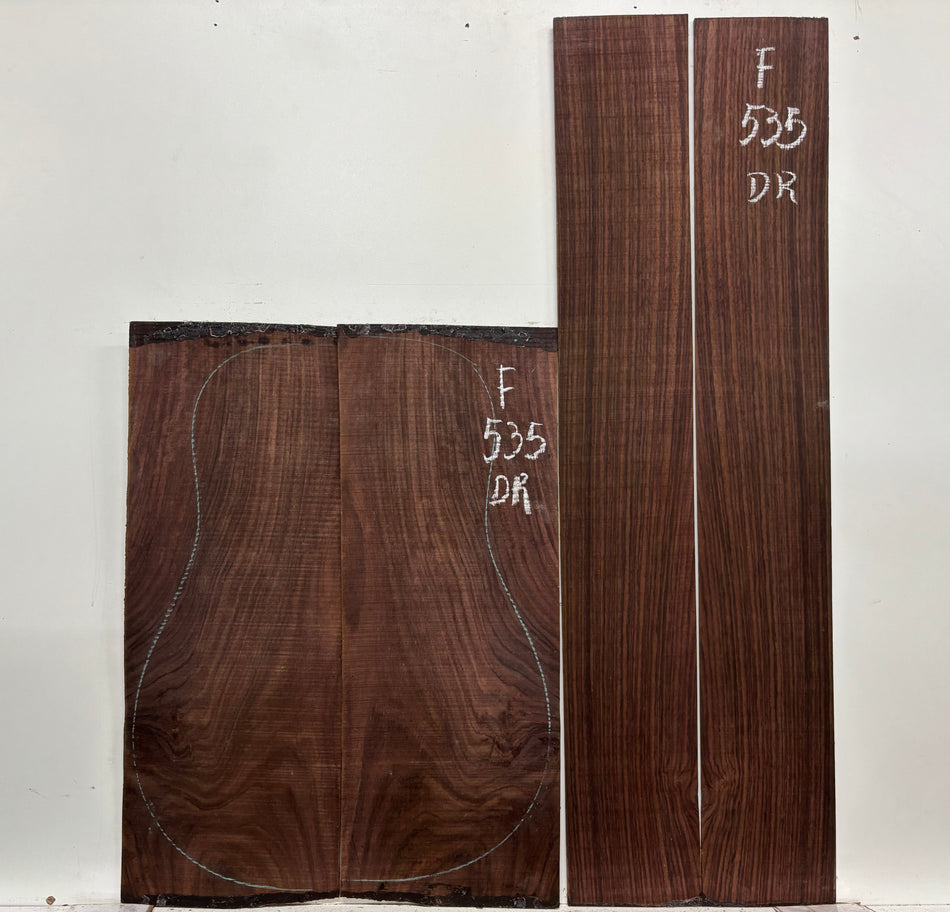 Juego de fondo y aros de guitarra de grado AAAA Dreadnought de palisandro de la India Oriental #61 