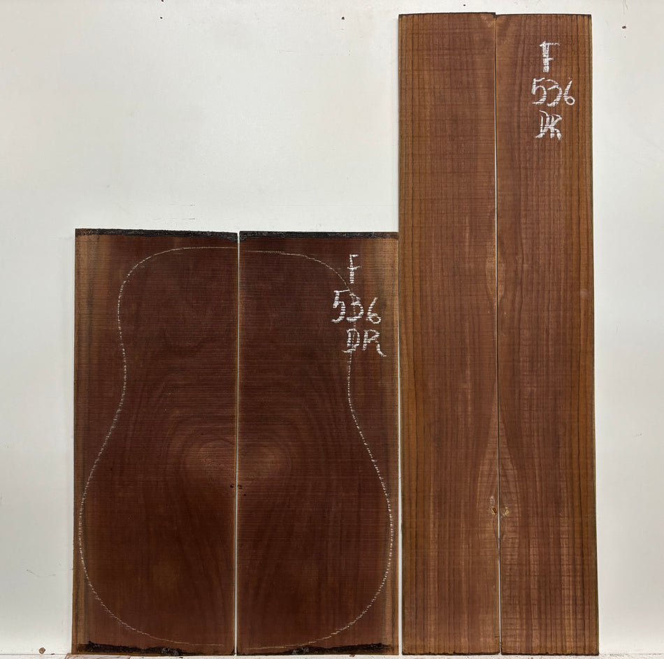 Juego de fondo y aros de guitarra de grado AAAA Dreadnought de palisandro de la India Oriental #61 