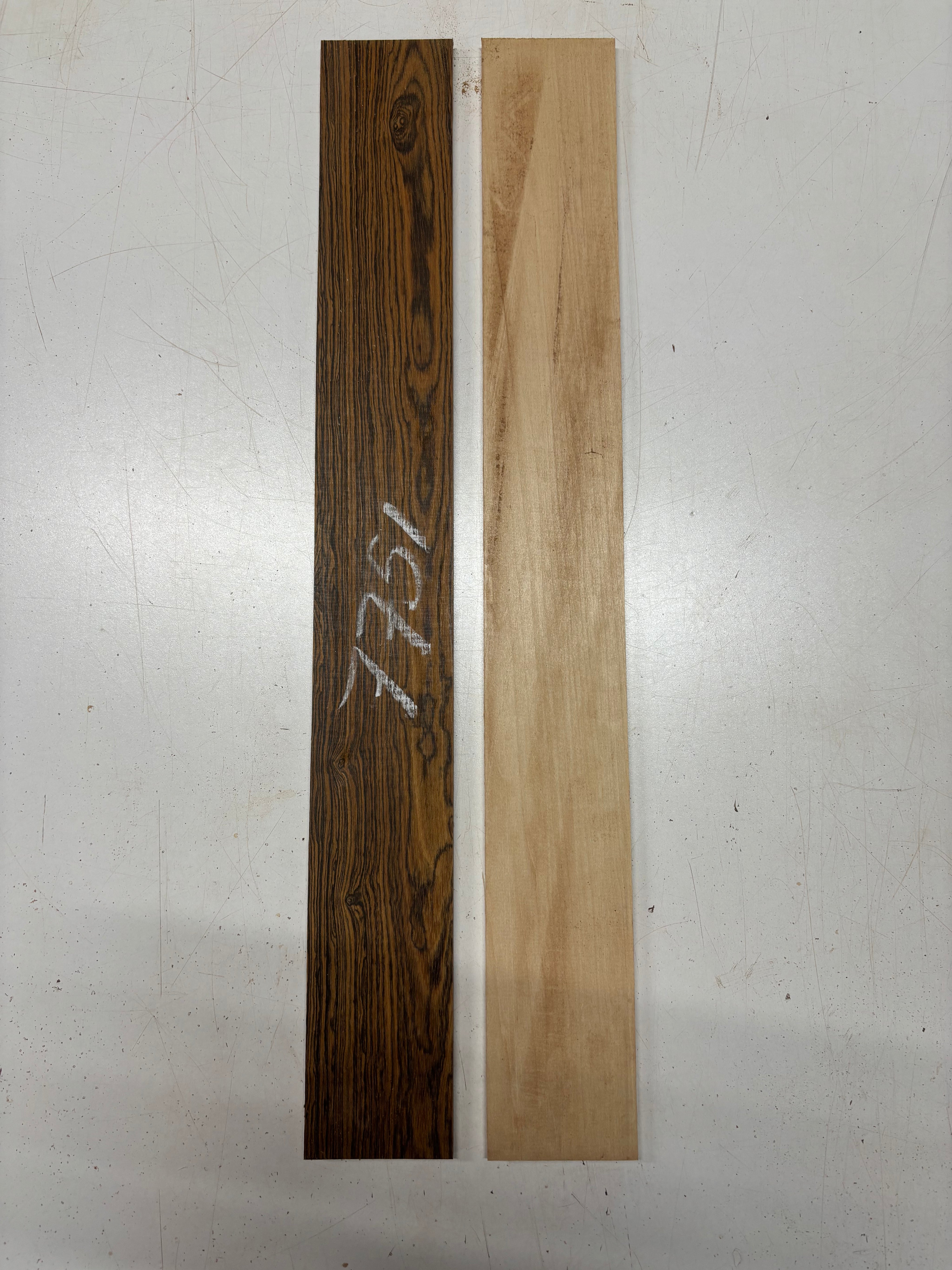 2 Pack, 2 Species Bocote + Basswood Thin Stock Lumber 24"x3"x1/4"#7751 - Exotic Wood Zone