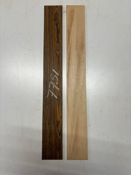 2 Pack, 2 Species Bocote + Basswood Thin Stock Lumber 24"x3"x1/4"#7751 - Exotic Wood Zone