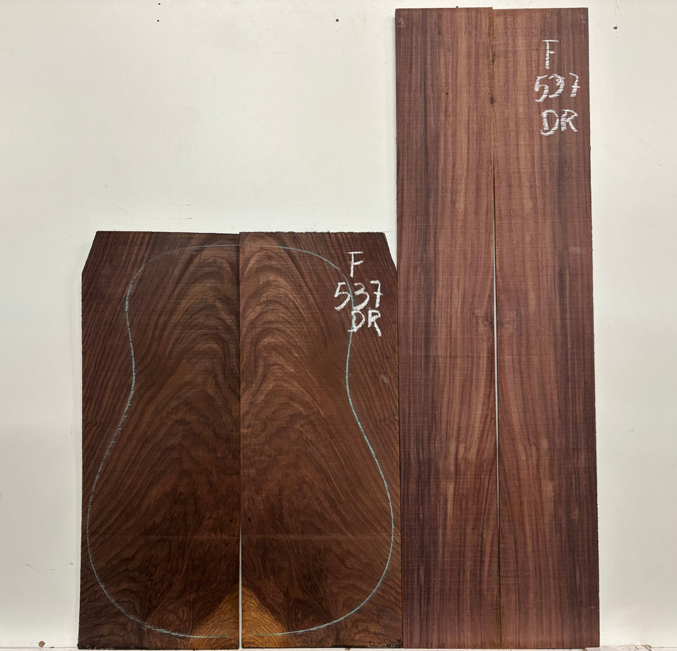 Juego de fondo y aros de guitarra de grado AAAA Dreadnought de palisandro de la India Oriental #61 