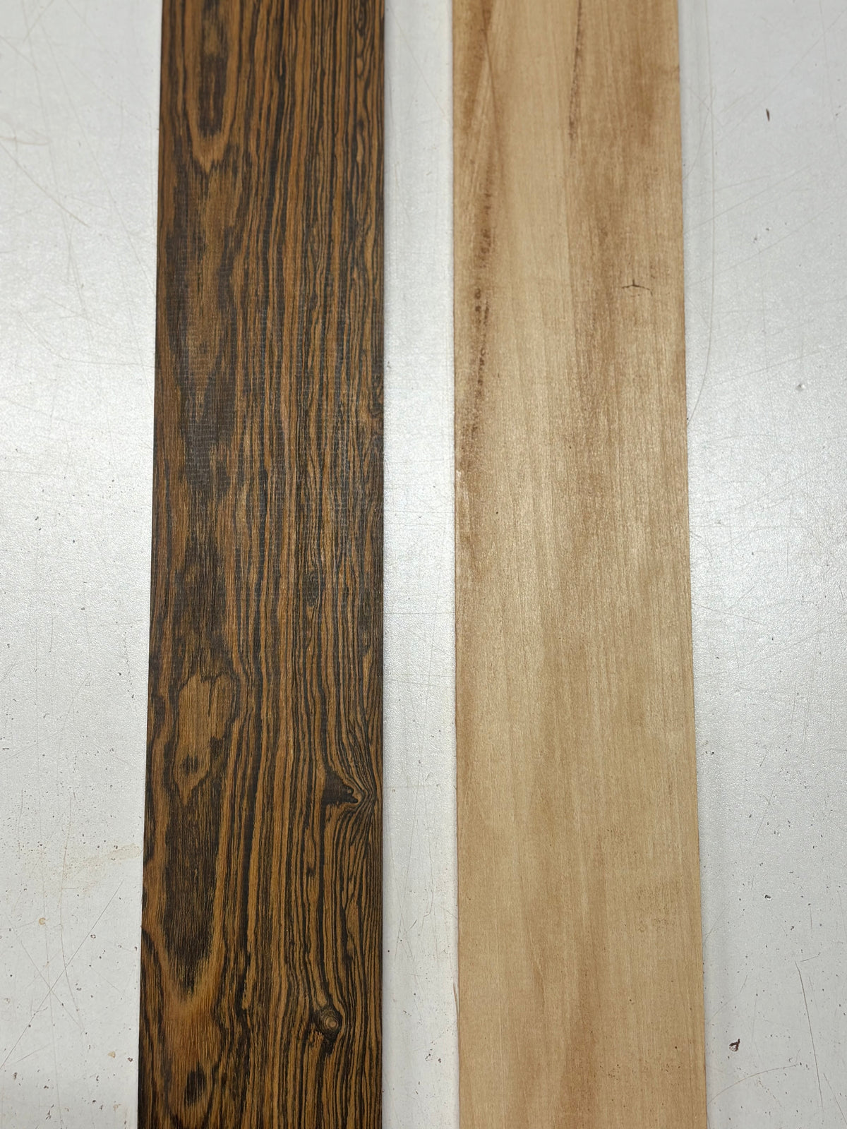 2 Pack, 2 Species Bocote + Basswood Thin Stock Lumber 24"x3"x1/4"#7751 - Exotic Wood Zone