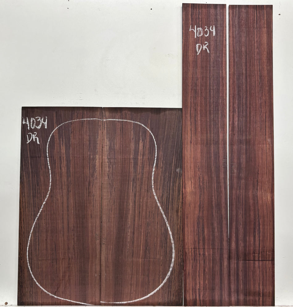 Royal Indian Rosewood Dreadnought Guitar Back & Side Set #4034 - Exotic Wood Zone