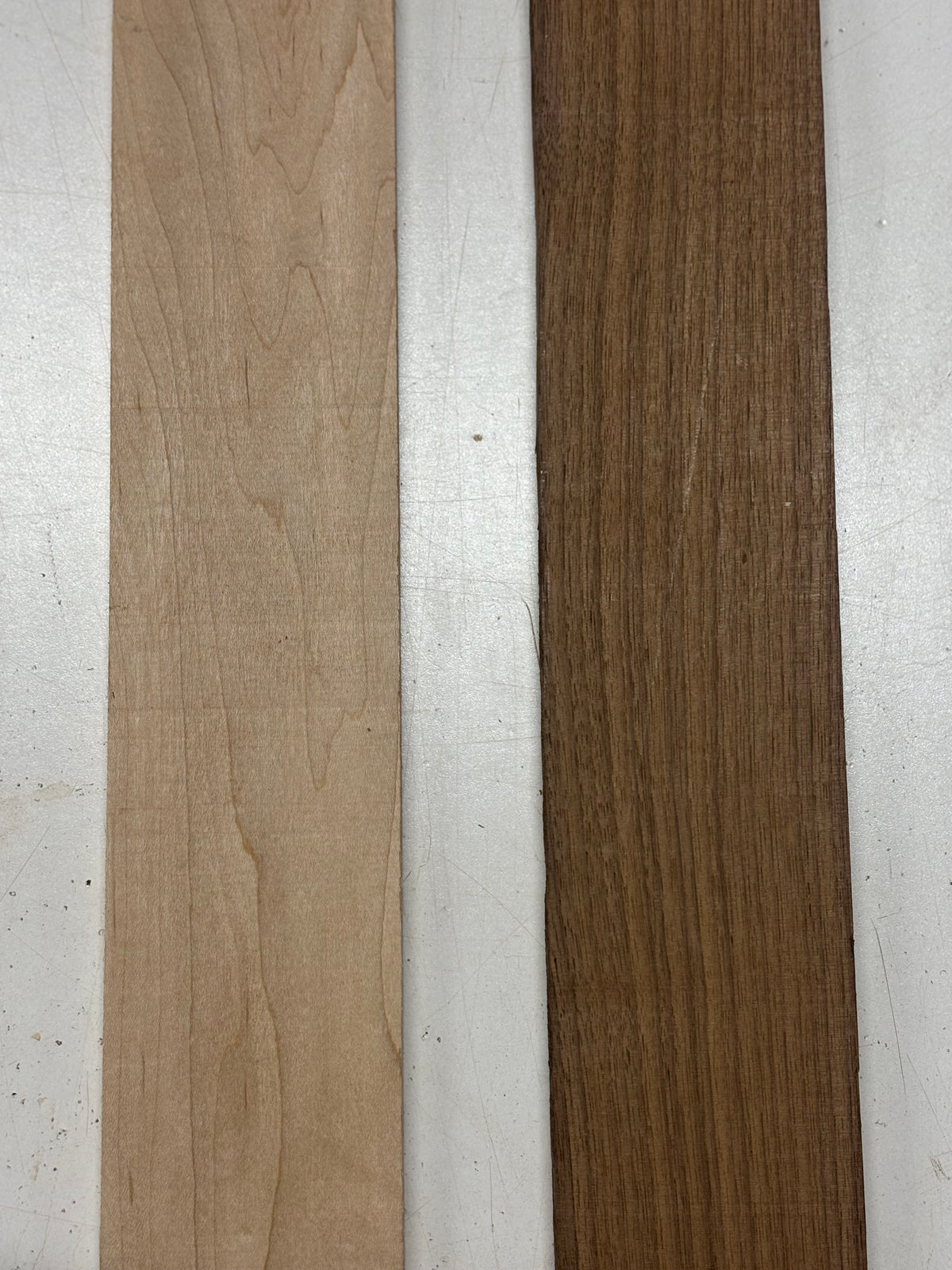 2 Pack, 2 Species Black Walnut + Hard Maple Fingerboard Blanks 25"x3"x3/8"#7752 - Exotic Wood Zone