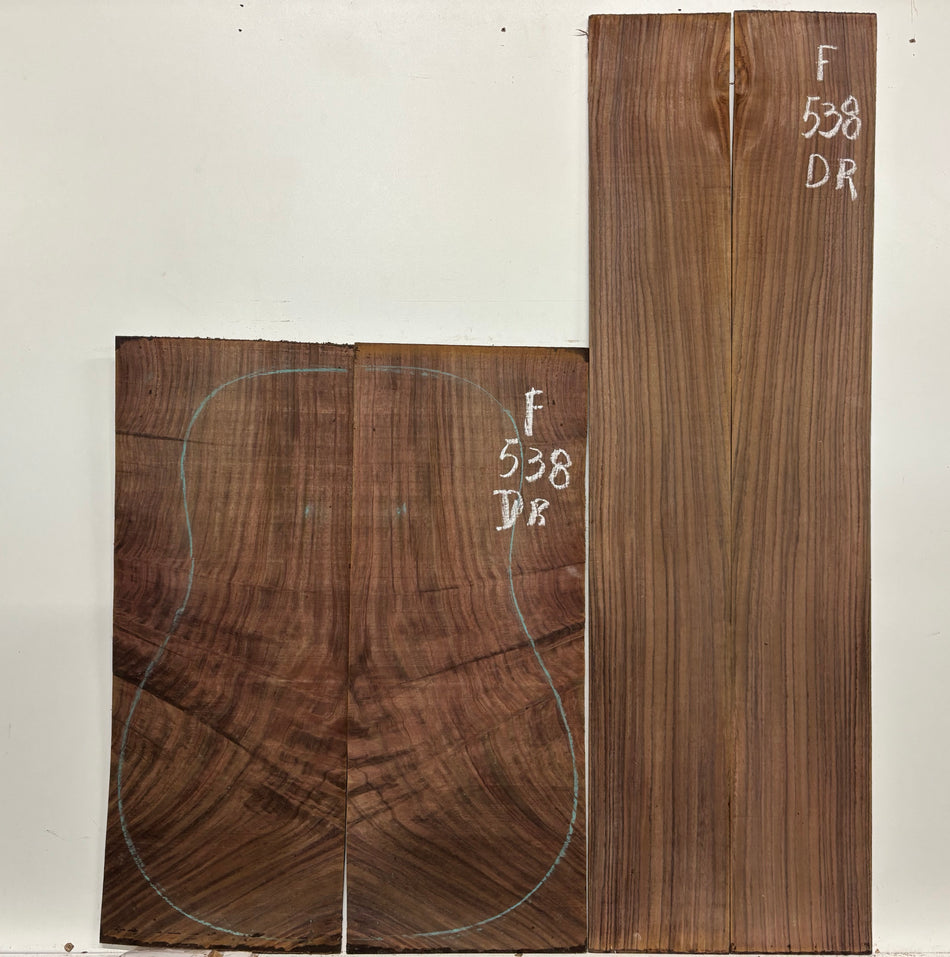 Juego de fondo y aros de guitarra de grado AAAA Dreadnought de palisandro de la India Oriental #61 