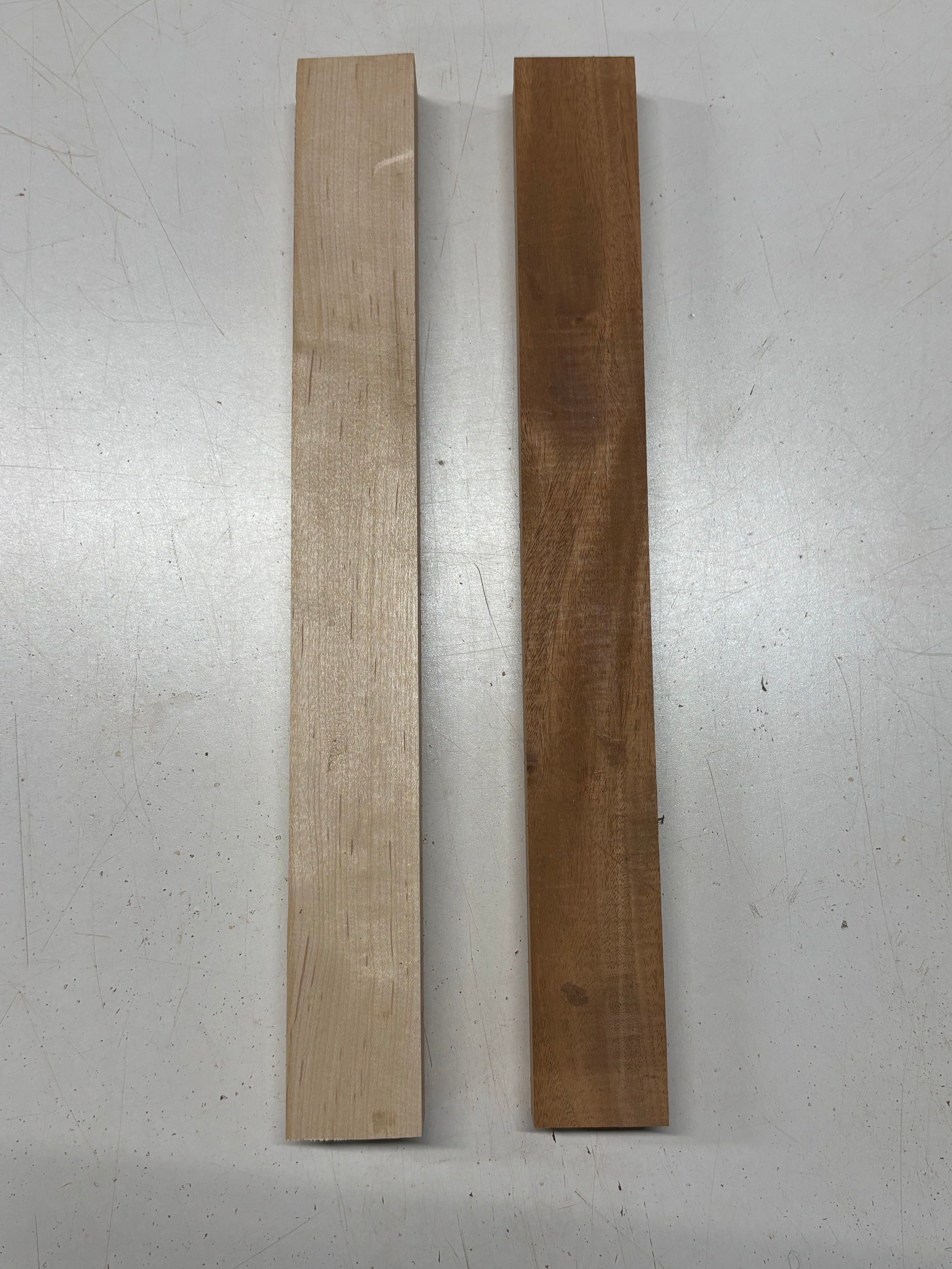 2 Pack, 2 Species Mahogany + Hard Maple Thin Stock Lumber #7753 - Exotic Wood Zone
