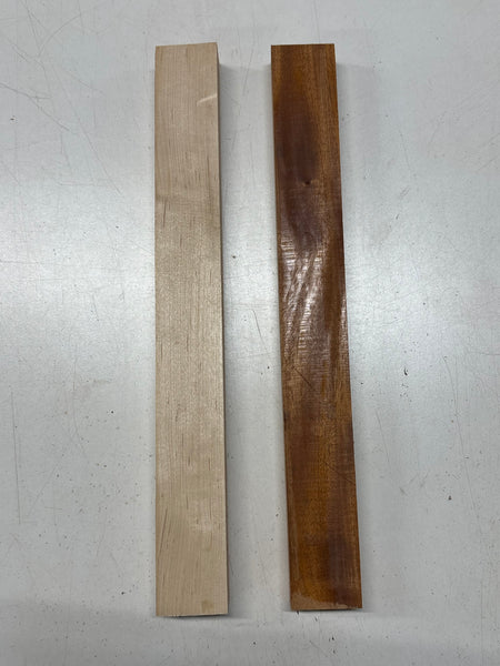 2 Pack, 2 Species Mahogany + Hard Maple Thin Stock Lumber #7753 - Exotic Wood Zone