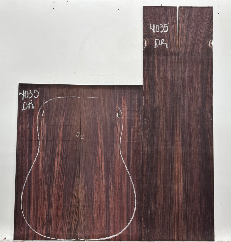 Royal Indian Rosewood Dreadnought Guitar Back & Side Set #4035 - Exotic Wood Zone