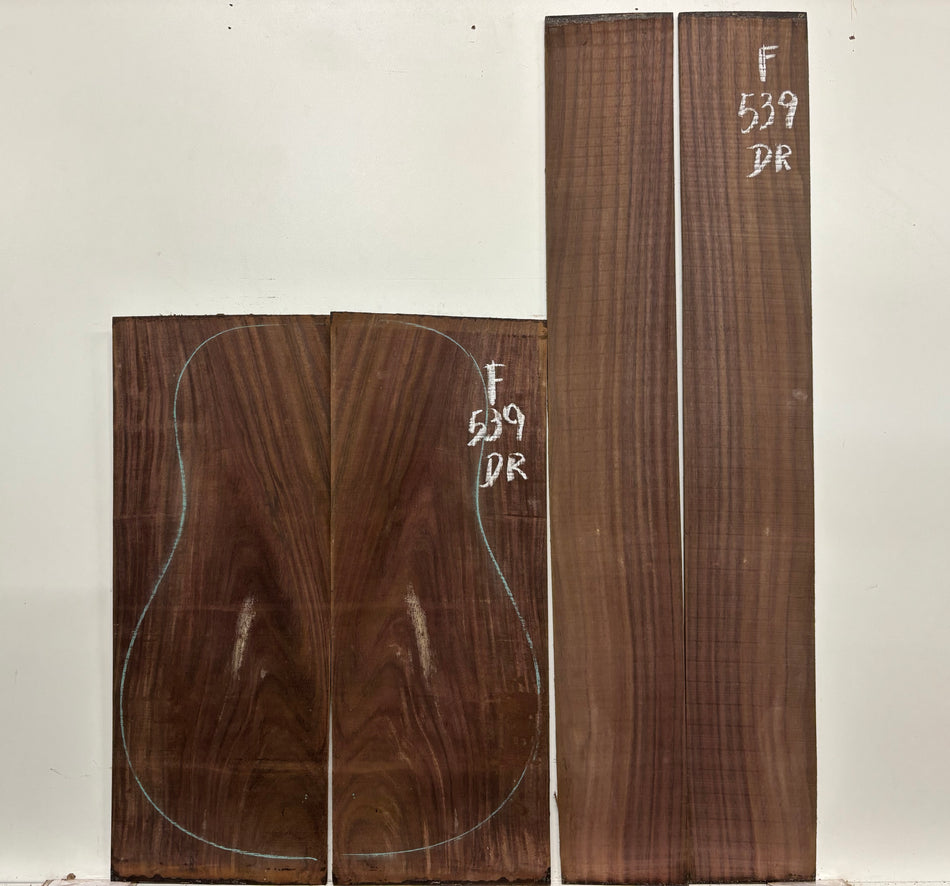 Juego de fondo y aros de guitarra de grado AAAA Dreadnought de palisandro de la India Oriental #61 