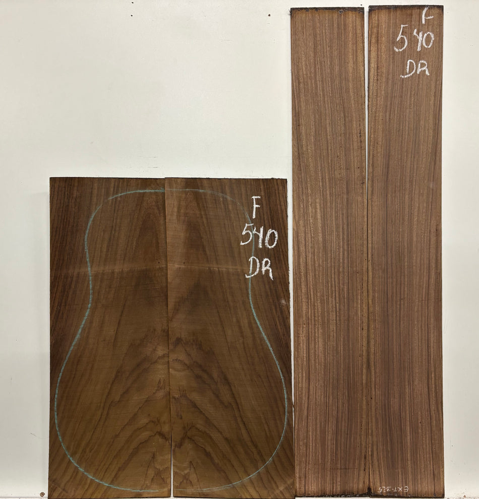 Juego de fondo y aros de guitarra de grado AAAA Dreadnought de palisandro de la India Oriental #61 