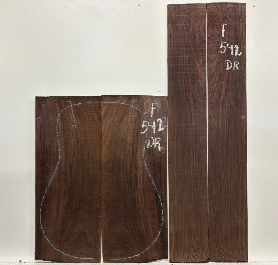 Juego de fondo y aros de guitarra de grado AAAA Dreadnought de palisandro de la India Oriental #61 