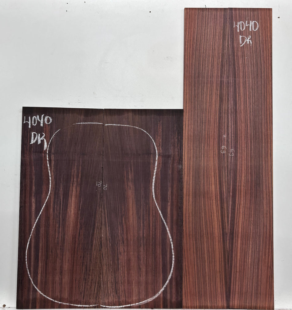Royal Indian Rosewood Dreadnought Guitar Back & Side Set #4040 - Exotic Wood Zone