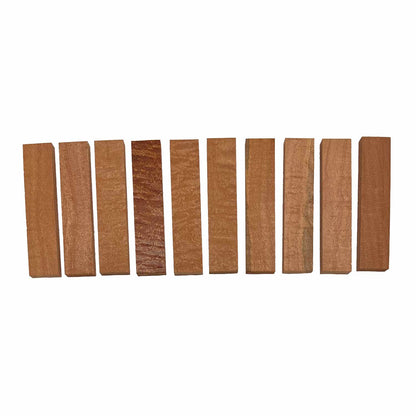 Pack of 10, Quilted Curly Sapele Wood Knife Blanks/Knife Scales 7&quot; x 1-1/2&quot; x 1/2&quot; - Exotic Wood Zone - Buy online Across USA 