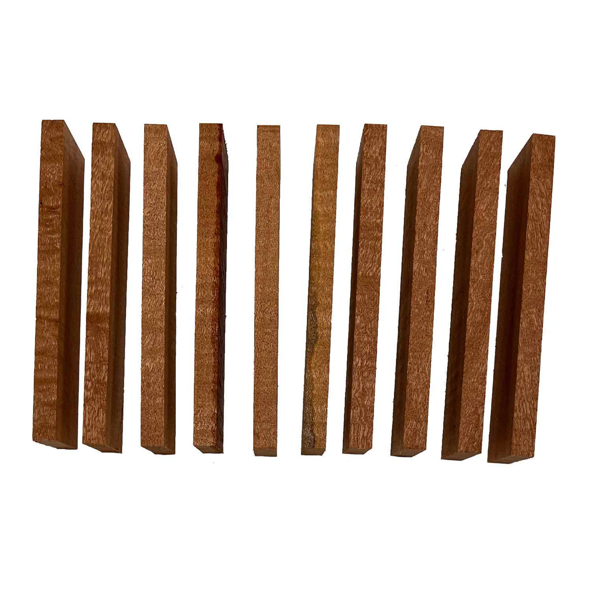 Pack of 10, Quilted Curly Sapele Wood Knife Blanks/Knife Scales 7" x 1-1/2" x 1/2" - Exotic Wood Zone - Buy online Across USA 